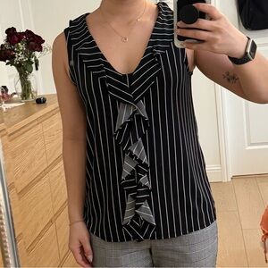 Banana Republic Black Striped Tank Blouse